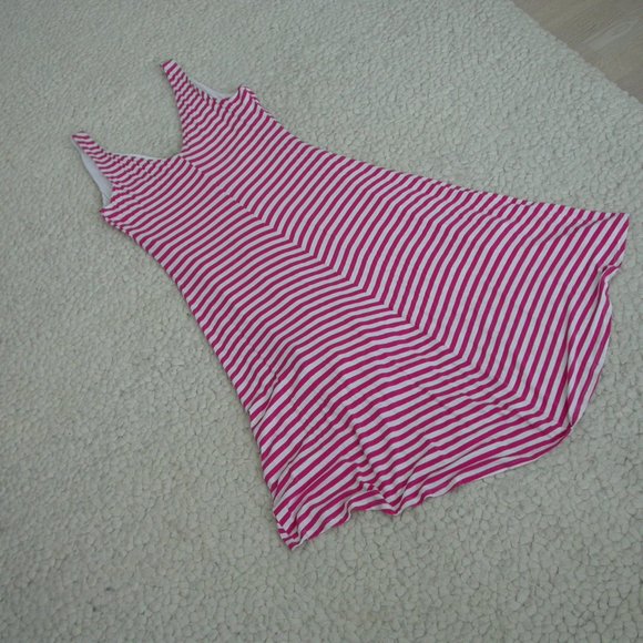 Hot Pink and White Striped Hi Low Dress - Picture 8 of 8